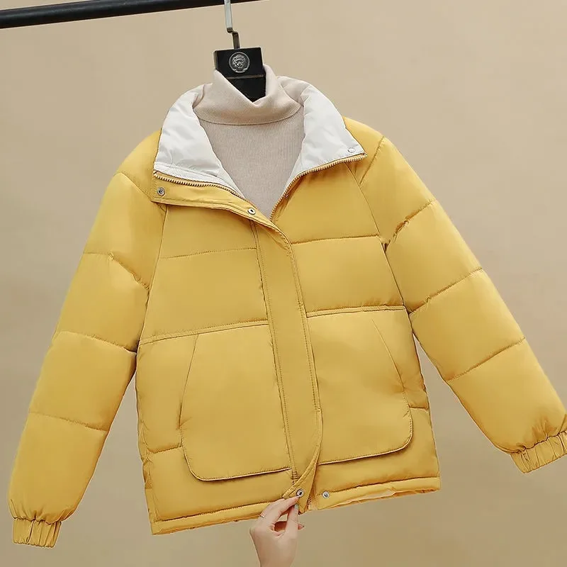 

New Korean Winter Jacket Women Thicken Warm Parka Coat Thick Hooded Cotton Padded Jackets Warm Outwear