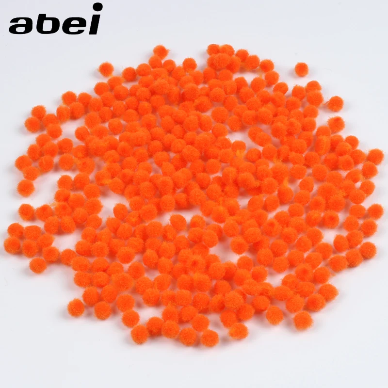 2000pcs/lot 6mm Orange Soft Fluffy Pompom Ball Wedding Christmas Home Party Decoration Kids DIY Handmade Crafts Accessories