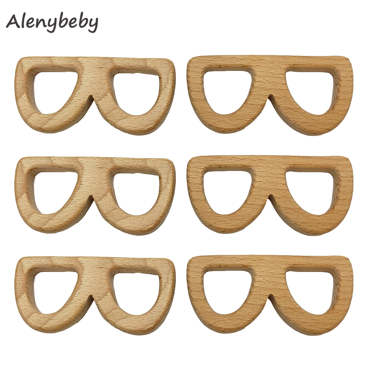 

Wood Teether Natural Animal glasses Shape Baby Teething Nursing Beech Wood Teether for baby Organic DIY Necklace Pendant Toy