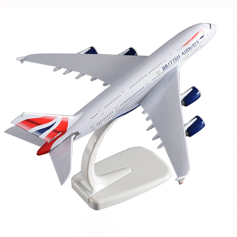 

20CM British Airways A380 Airlines Airplane Model with Base Alloy Aircraft Plane For Collectible Toy Souvenir Show Gift Toys