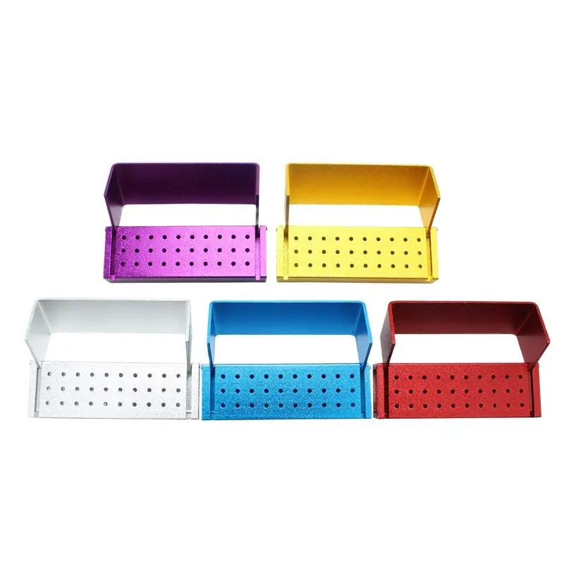 Aluminum Dental Disinfection Box Autoclave Sterilizer Case Burs Endo Files Holder 30 Holes For Burs Dentist Instrument Tools Lab