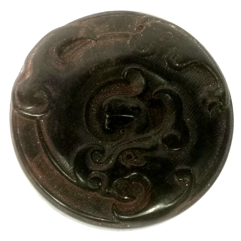 

YIZHU CULTUER ART Collection Old Chinese Hongshan Culture Black Jade Carving Dragon Phenix Pendant