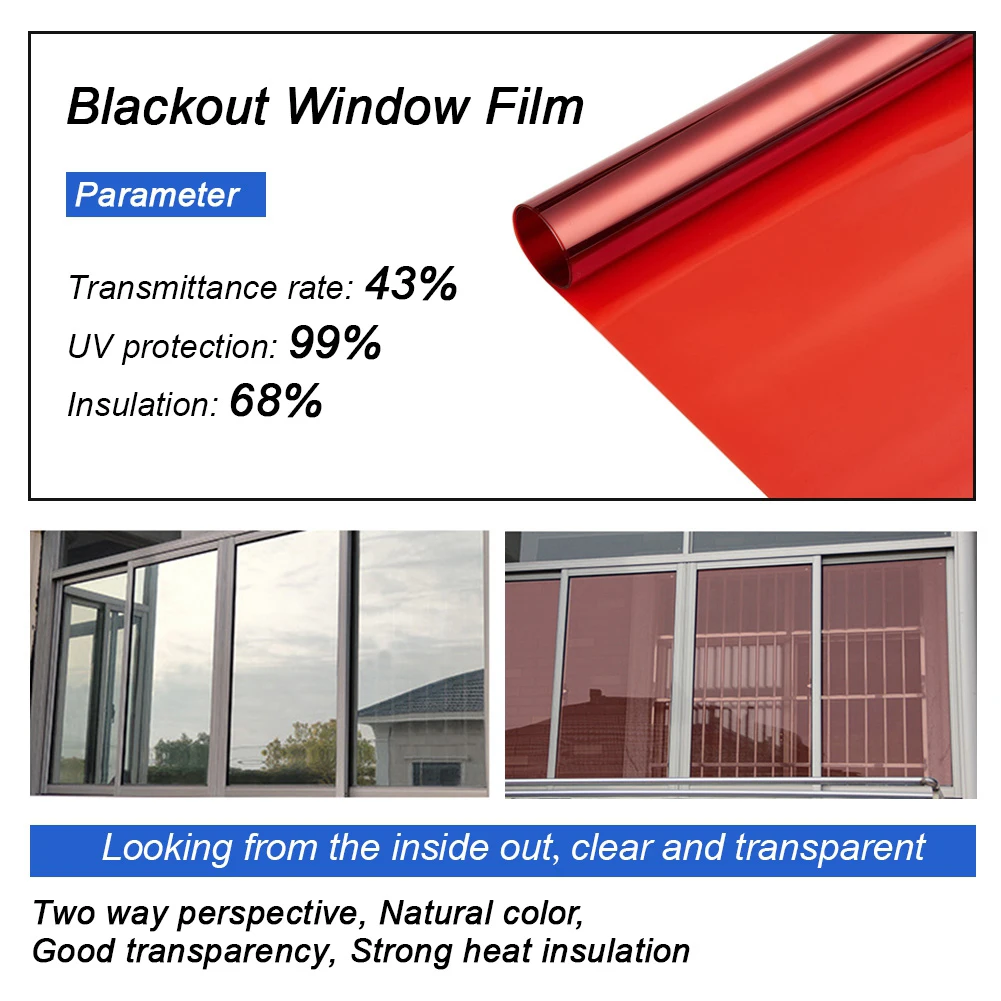 300cmx50cm Red Car Window Foils Heat Control Anti UV Reflective Film Car Window Tint Tinting Film VLT 40% Clear