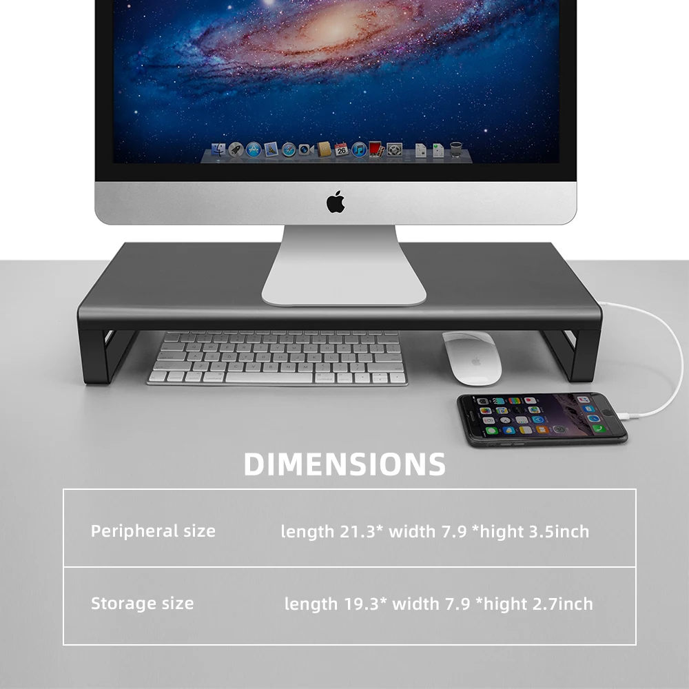 USB Drahtlose Ladegerät Monitor desktop-monitor stehen Aluminium Legierung Computer Laptop Basis Monitor halterung Pc monitor Schreibtisch