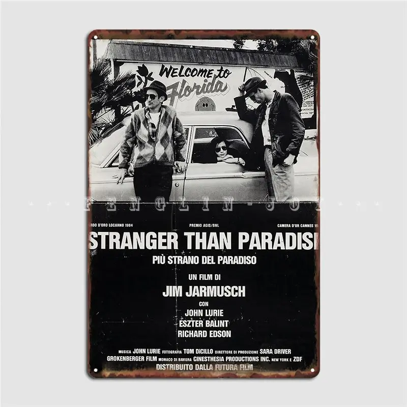 Stranger Than Paradise 1984 Jim Jarmusch Metal Sign Cinema Garage Club Bar Designing Plaques Tin Sign Posters