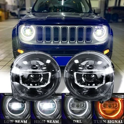 2Pcs lamp assy head for 2016-2020 Jeep Renegade High equipped LED lens headlight assembly for daytime driving Car accessories