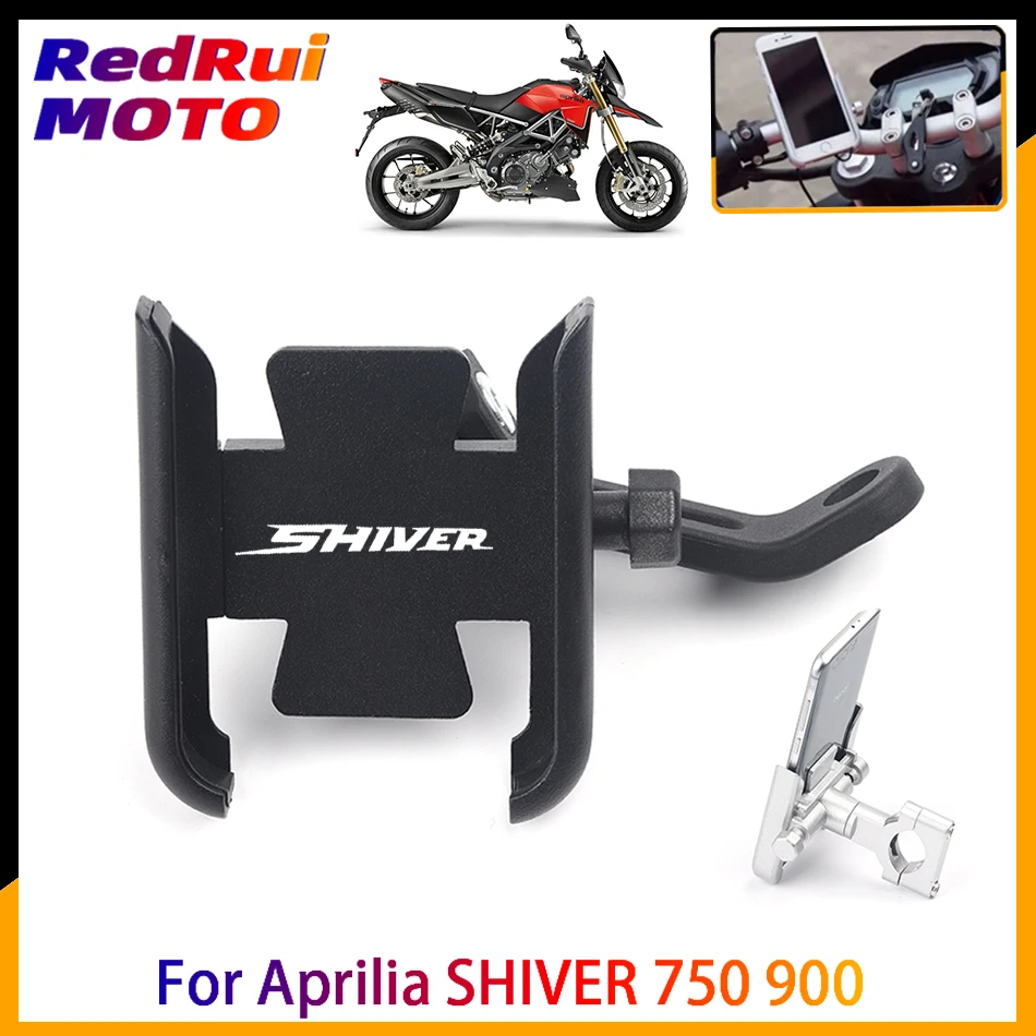 

For Aprilia SHIVER 750 900 Motorcycle Aluminum Mobile Phone Holder GPS Navigator Rearview Mirror Handlebar Bracket Accessories