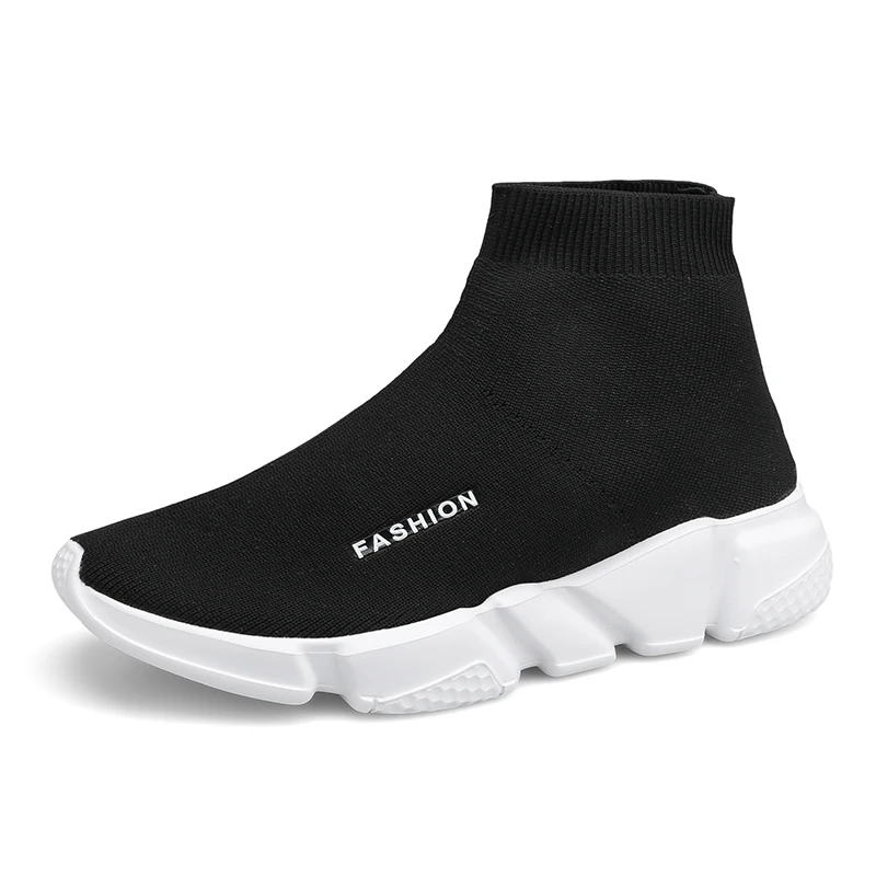 2022 New White Trainers Men Shoes Spring Male Sneakers Sock Shoes Breathable Slip-on Sports Running，Casual Footwear For Women