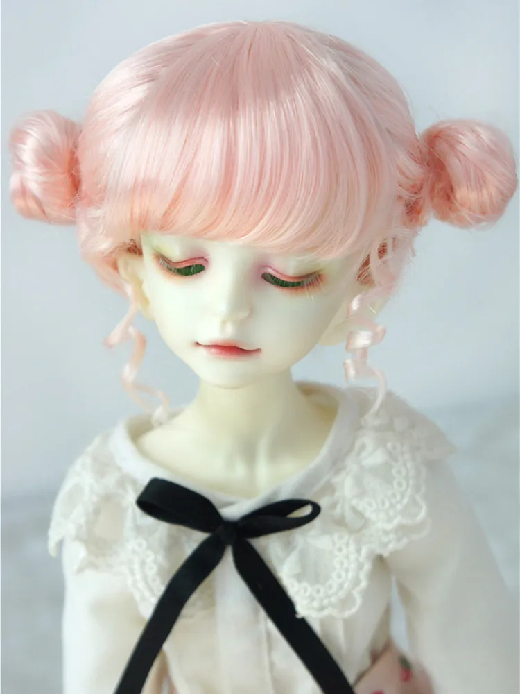 

Fjusuns Toy Hair JD466 7-8inch 18-20CM Full Bangs Twin Buns Synthetic mohair BJD wigs 1/4 MSD Minifee Doll Accessories