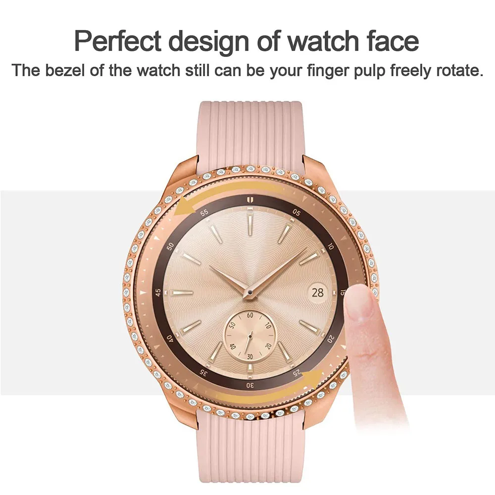 サムスンギャラクシーウォッチ用ダイヤモンドケース,ラインストーンと光沢のあるクリスタル,女性用,46mm,42mm