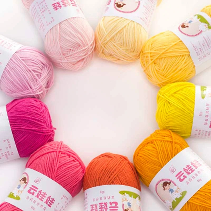 

Wholesale 10 balls/lot 400g 128m Milk Cotton Yarn for Knitting Hand Knitted Blanket Sweater Scarf Baby Doll Crochet Yarn
