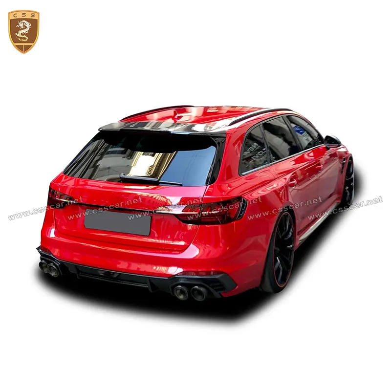 CSSCAR Dry Carbon RS4 Changed ABT Style Front Rear Diffuser Lips Spiltter Air Vents Tail Wing Spoiler Car Accessories Bodykits