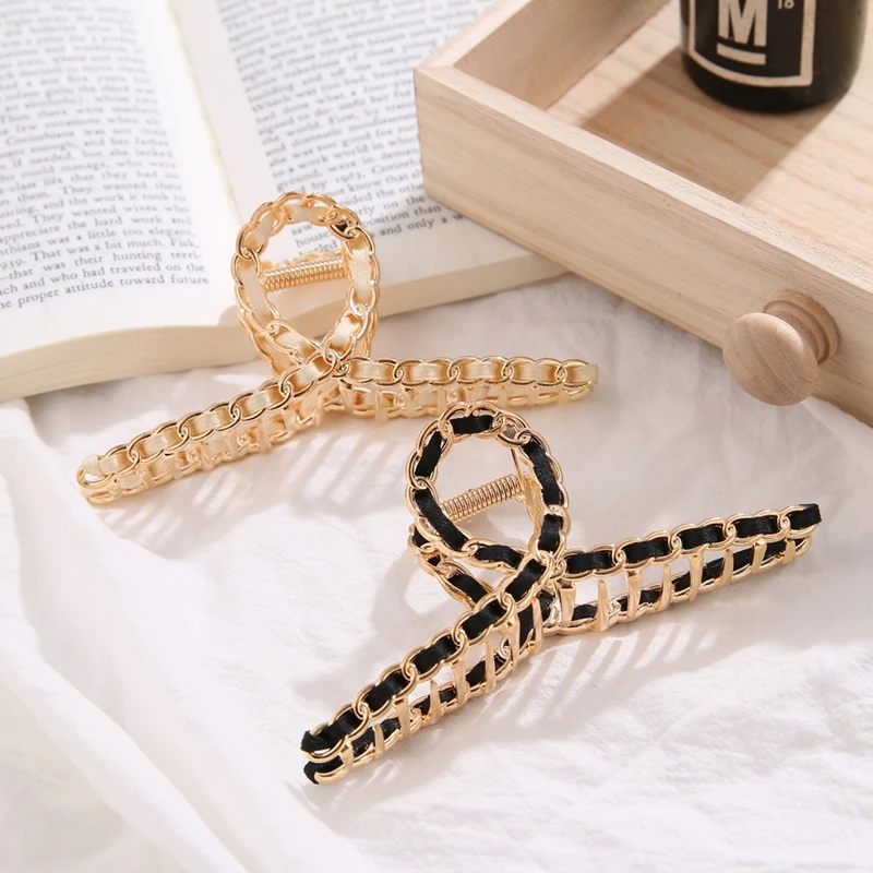 Elegant Gold Color Hollow Geometric Metal Hair Claws For Women Vintage Hair Clips Headband Hairpins Fashion Hair Accessories