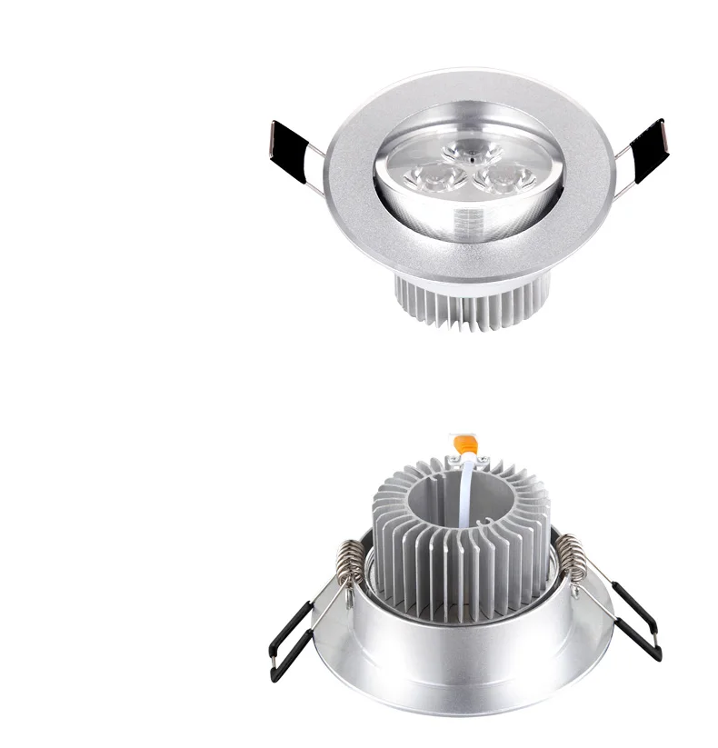 Diodo emissor de luz downlight 3w ultra brilhante redondo rgb ac220v alumínio pode ser escurecido recesso para baixo ponto ceil casa luz decoração