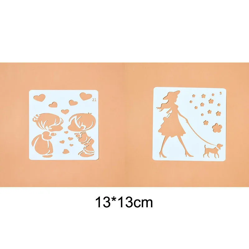 

2pc Sweet Lover Openwork Template Engraving Drawing Stencil DIY Scrapbooking Album Decorative Embossing Template