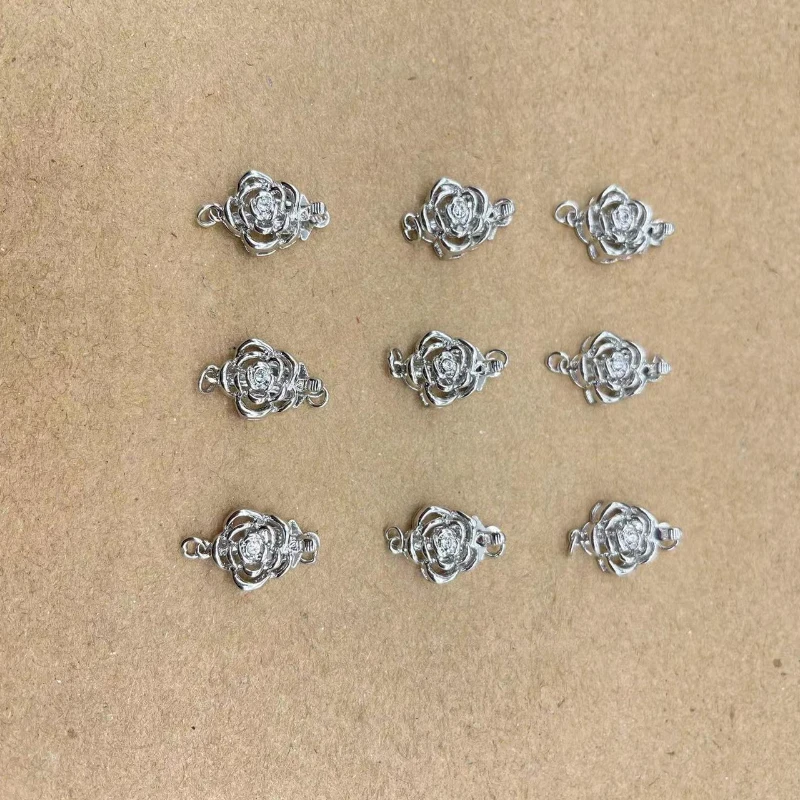 

925 Sterling Silver DIY Jewelry Accessories Inlaid with Diamonds Silver Alloy Charms Jewelry Making Supplies Wholesale