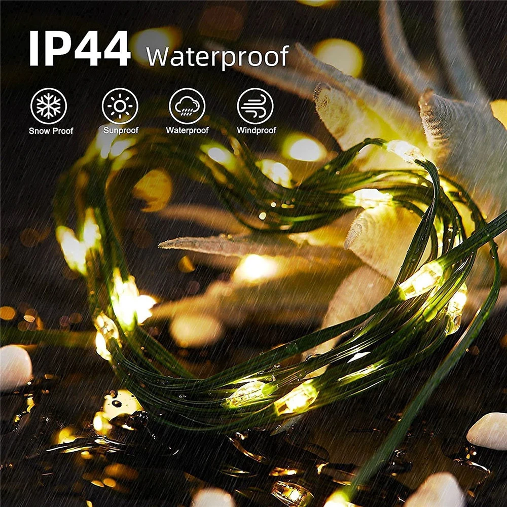 10M/20M Outdoor Solar String Lights Dual Color Changing Christmas Lights for Patio Yard Trees Christmas Holiday Wedding Party