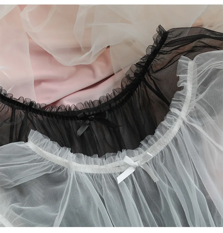 Tulle Temptation Sexy Lingerie Princess Dress Sexy Sleepwear Word Shoulder Mesh Tutu Night Dress Nightgowns Women