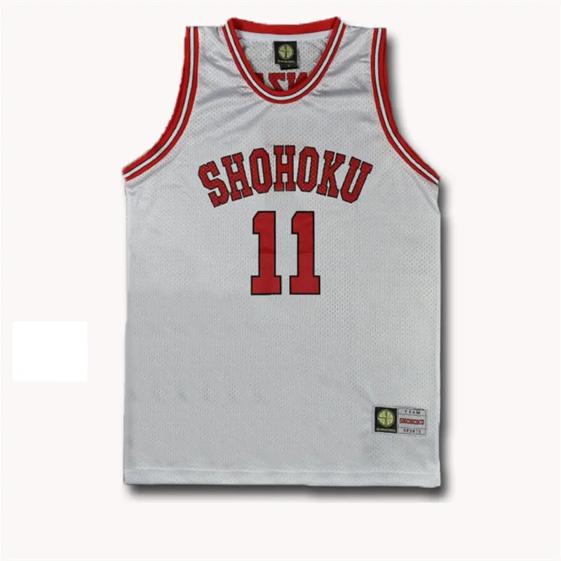 Disfraz de equipo de baloncesto de la escuela Shohoku, uniforme deportivo de Anime Sakuragi Hanamichi Mitsui Slam Dunk, Jersey blanco 1-15