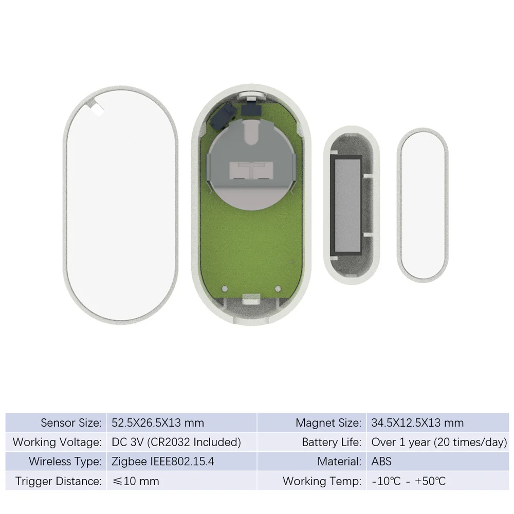 Tuya Zigbee 스마트 홈용 도어 센서, 도난 경보, 자동 원격 제어, Alexa Google Home var SmartLife 호환