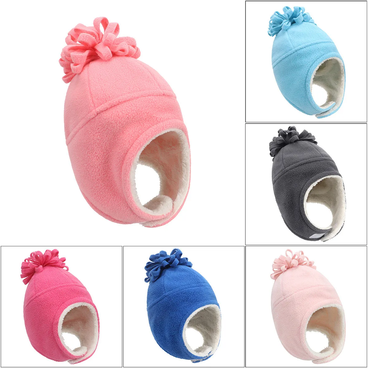 0-8T Kids Fleece Hat For Baby Boy Girls 6 Solid Colors Ear Protection Beanie Winter Warm Cap Baby Accessories