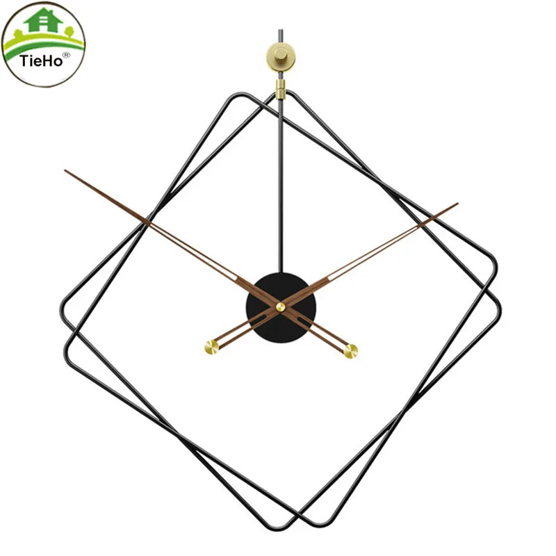 

TieHo-Modern Design Simple Wall Clock, Living Room, Home Luxury Creative Mute Decorative Clock, Iron Decoration