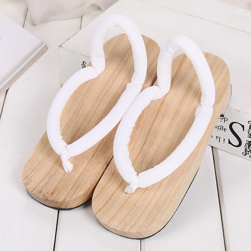 Japanese Cosplay Kimono Geta Anime Women Kamado Nezuko Wooden Beach Paulownia Clogs Slippers Demon Slayer Shoes with Socks