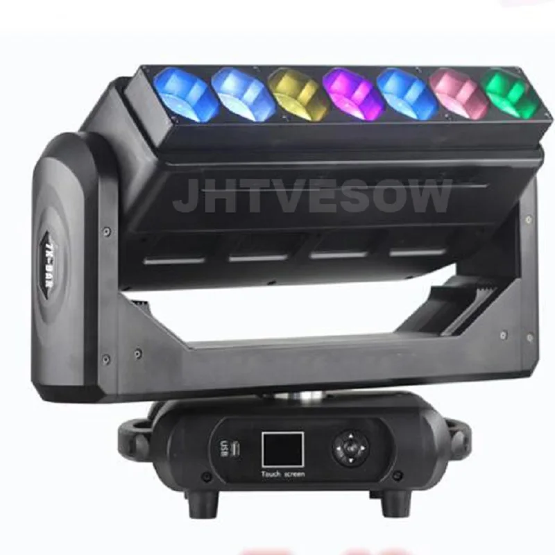 New 7X40W 4IN1 LED Pixel Bar Beam Zoom Wash Effect Moving Light DMX512 DJ Disco Light Wedding Party Bar Stage Lighting