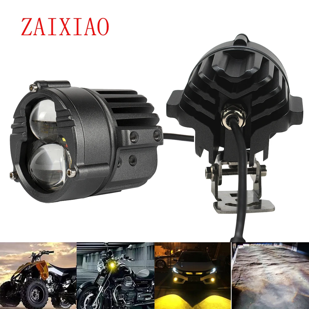 2Pcs 3 Inch Spot Flood LED Lights Motorcycle Led Auxiliary Driving Light For Honda-Kawasaki-Suzuki BMW Front Fog light Car SUV