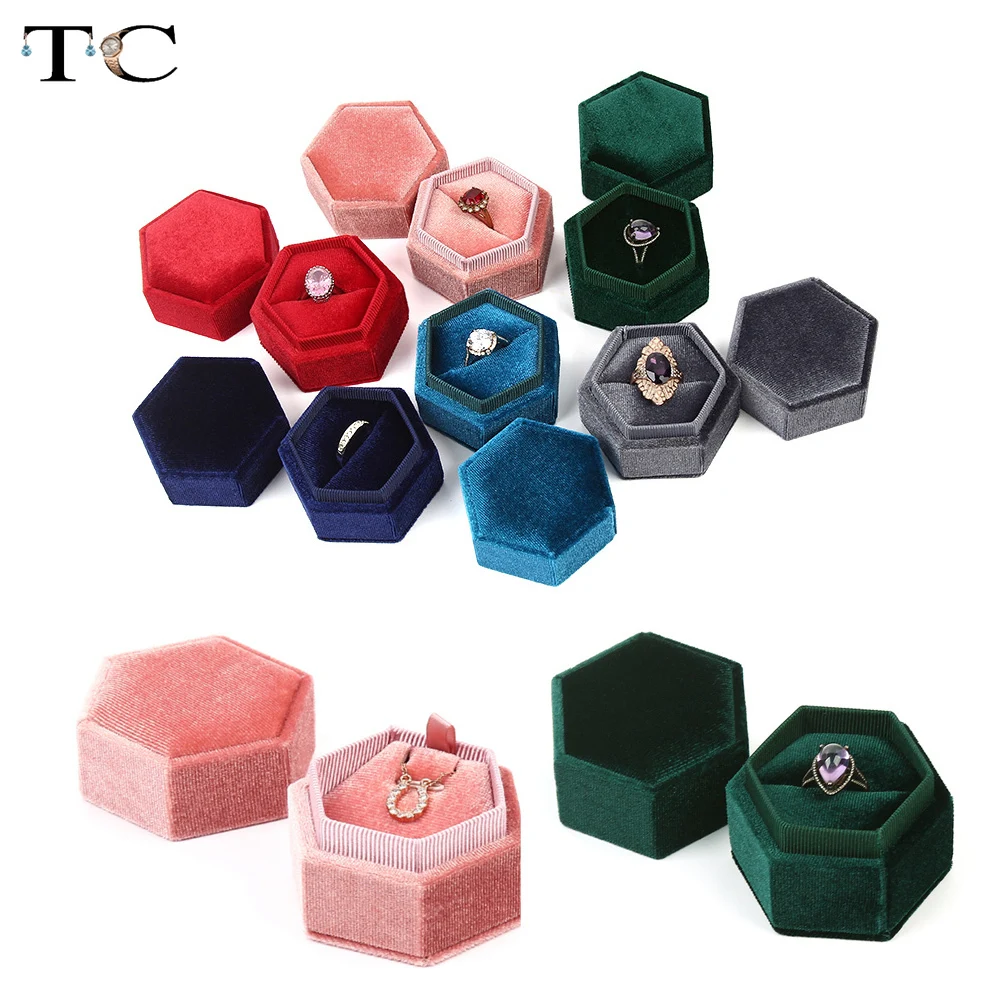 

Necklace Holder Velvet Jewelry Organizer Ring Container Jewellry Store Gift Packaging Box High Quality Corduroy Ring Box