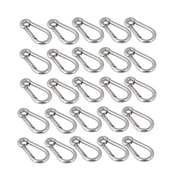 304 Stainless Steel Hook M4 M5 M6 Carabiner Eyelet Camping Climbing Secure Lock for Outdoor Sports
