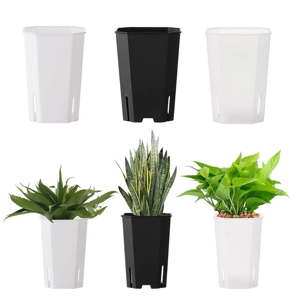 Resin square Pots Plastics Octagonal Vientiane Pots Side Opening Potted Plants Flowerpot