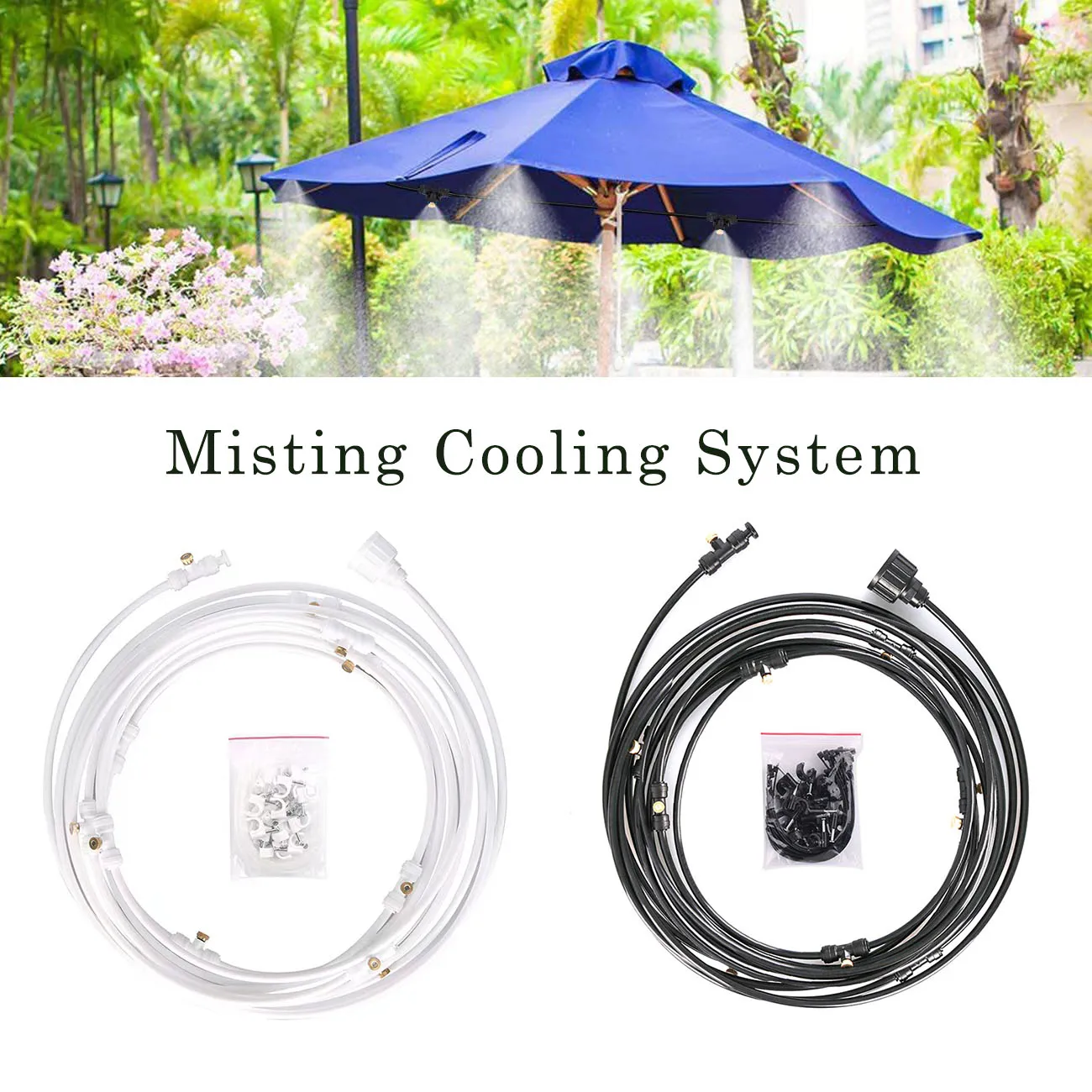 

Water Spray Irrigation Kit Wet Fog Garden Nebulizer Outdoor Misting Cooling System Water Mist for Greenhouse Humidify Patio