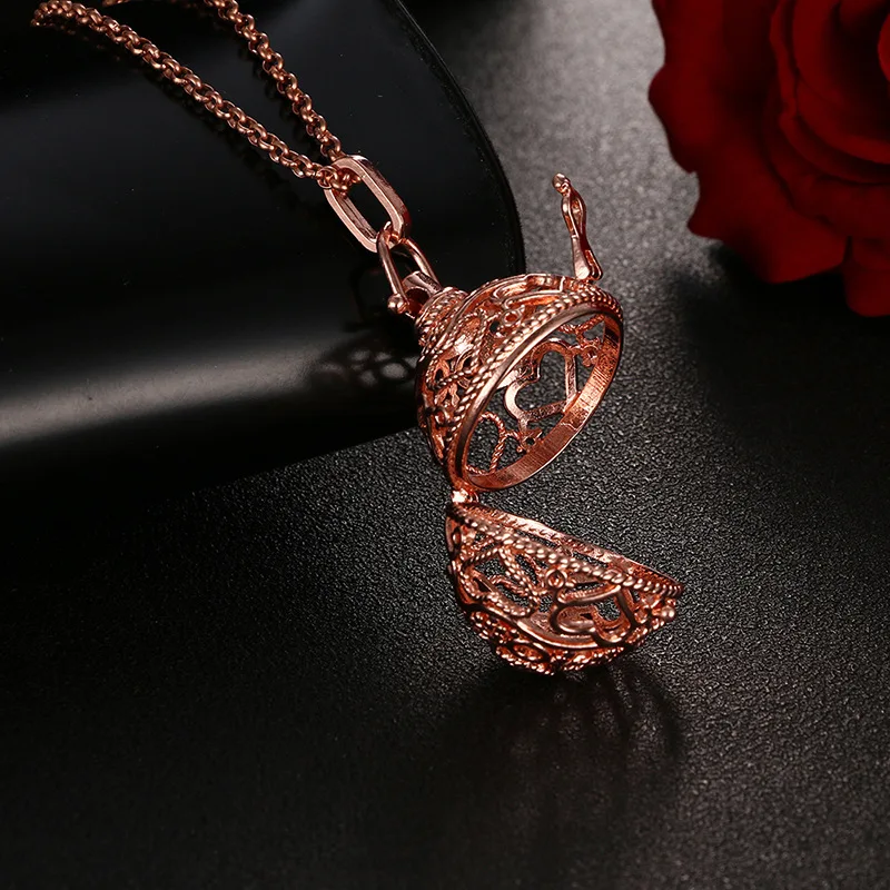 Delicate Aroma Diffuser Necklace Mexico Chime Music Ball Caller Vintage Pendant Romantic Woman Fashion Accessories Sweater Chain