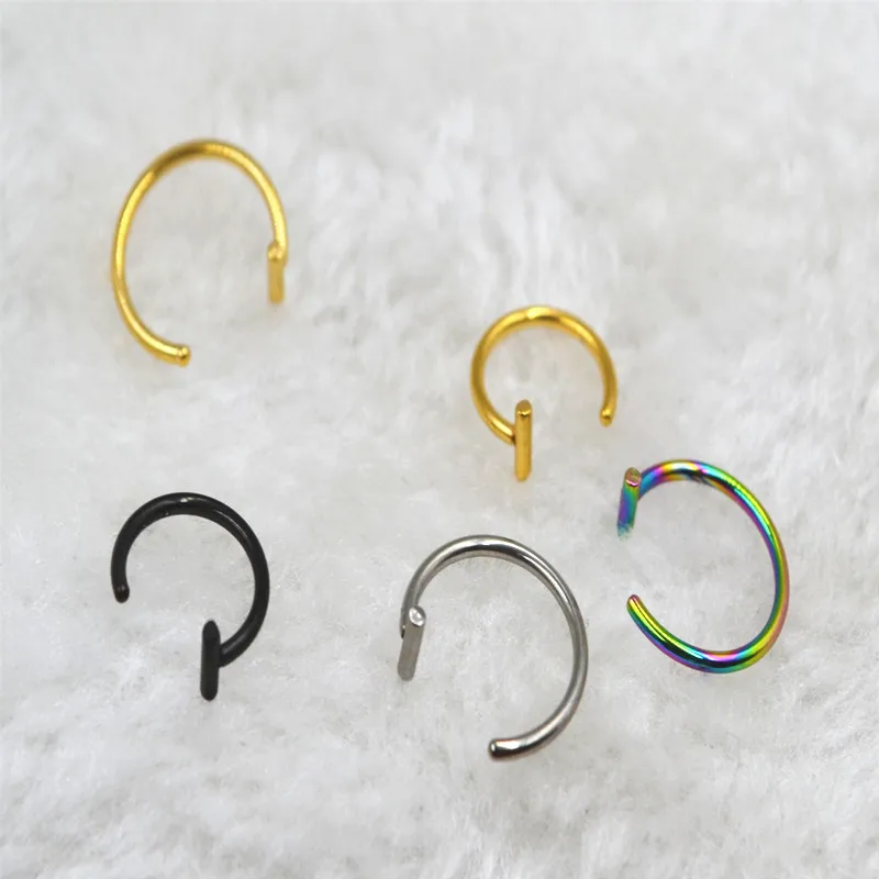 Lot50pcs Surgical Steel Punk Clip On Fake Nose Lip Hoop Rings Earrings Ear Stud No Hole Body Jewelry