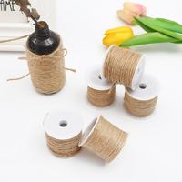 5-15M/Roll Natural Jute Twine Burlap String Hemp Line Cords Handmade Hemp Rope Tie Burlap Twine Rope String DIY Craft Decoration