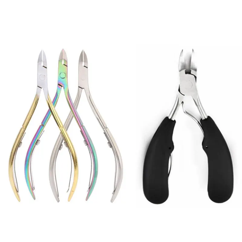 Double Spring Nail Cuticle Scissors Fingernail &Toenail Cutter Manicure Dead Skin Trimming Plier Nail Nipper Clipper Tool