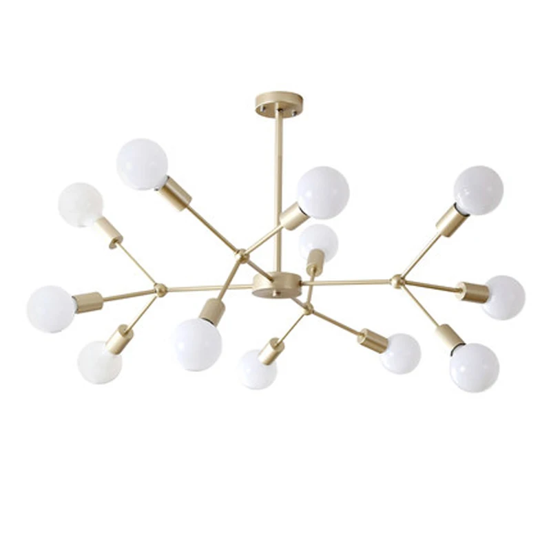 

Modern Ceiling Chandelier LED Golden White Black E27 Multiple Heads Creative For Bedroom Living Room Home Lighting Fixtures