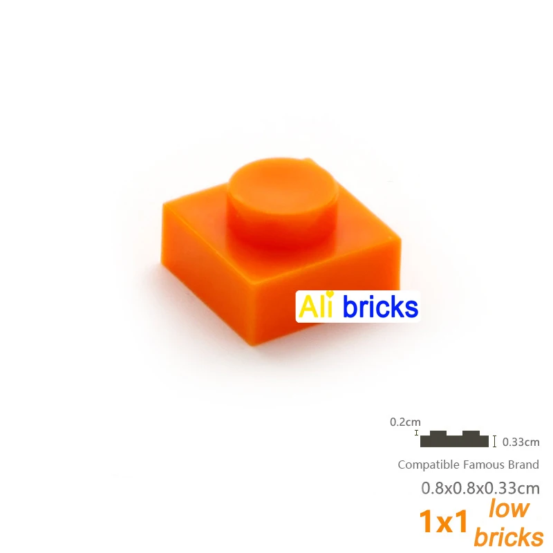 100pcs/lot DIY Blocks Building Bricks Thin 1x1 Educational Assemblage Construction Toys for Children Size Compatible With 3024