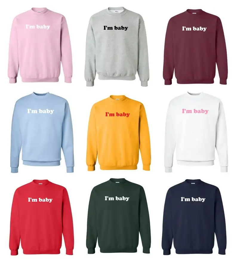 Sugarbaby New Arrival I\'m baby Unisex Sweatshirt Fashion Women Sweatshirt Long Sleeve Tumblr Jumper Baby Sweatshirt Drop Ship