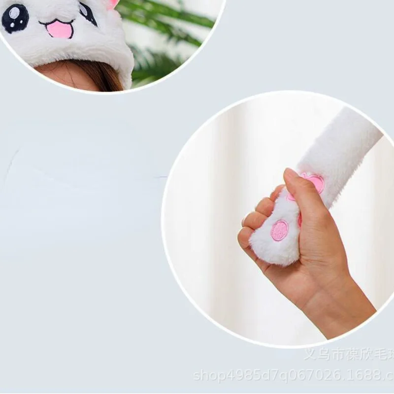 Plush Mobile Rabbit Ear Hat Cute Cartoon Toy Hat Kawaii Funny Rabbit Plush Hat Winter Party Hat
