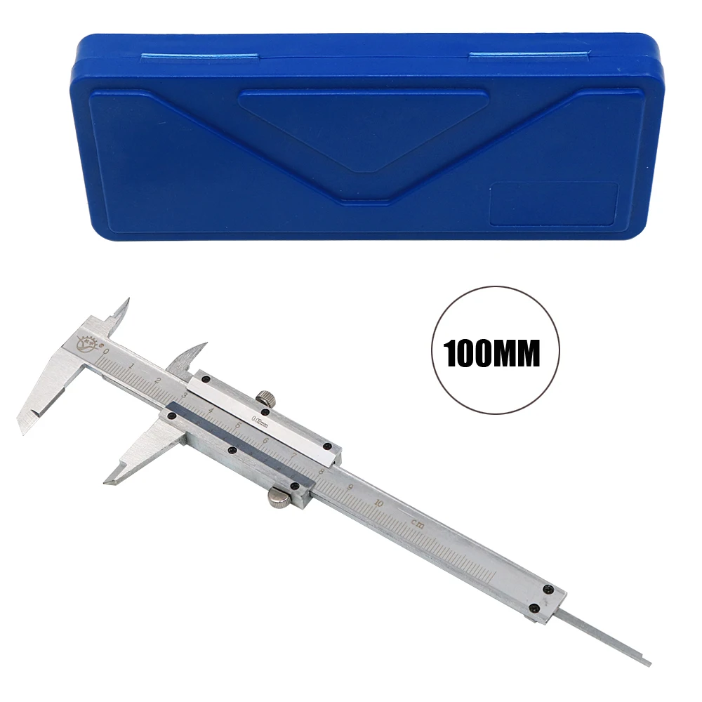 Professional Vernier Caliper Stainless Steel Hardened Chromeplated Metric100mm/150mm Precision0.02mm for Outside/Inside/Depth