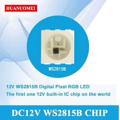 Chip LED WS2815 1000 SMD RGB, Control inteligente, DC12V, punto de rotura de señal, transmisión continua a todo Color, LED WS2815B, 5050 Uds.