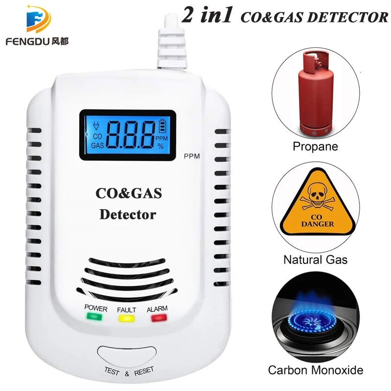 2 in 1 Home Gas Leak Detector Alarm