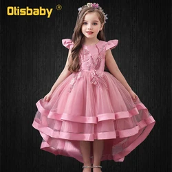 New Year Children's Dresses for Girls Train Communion Gown Prom Kids Floral Eleghant Wedding Evening Ceremony Monsoon Dresses