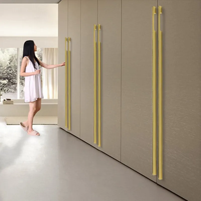 Handles Drawer Cabinet Furniture Kitchen Handles for Wardrobe Doors and Windows Black Golden 1000mm Super Long Hardware