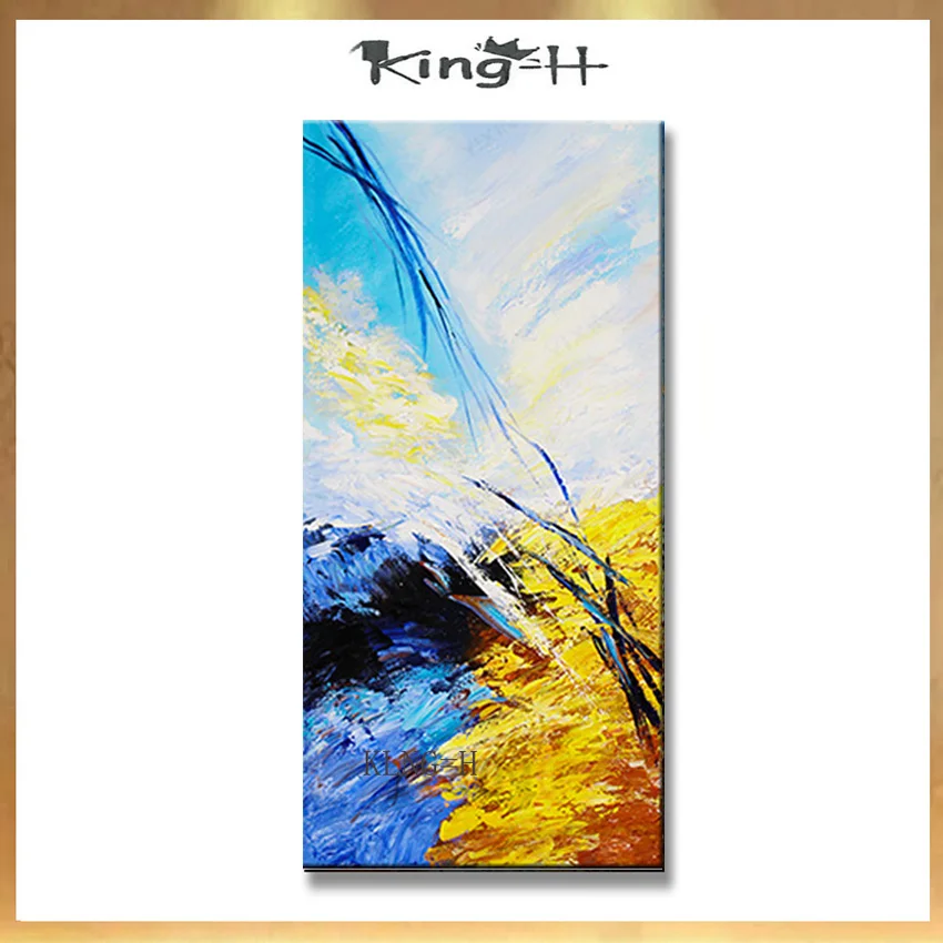 

Free shipping modern abstract bright color landscape Hand-painted canvas oil painting wall art picture for living room no f