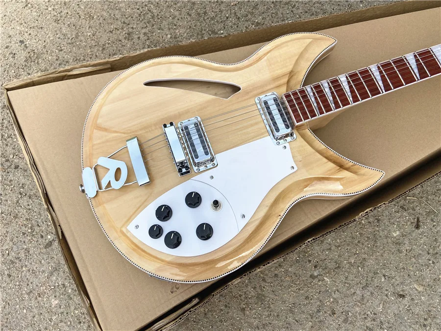 High quality 12 String Electric Guitar, Ricken 381Electric Guitar, natural color Maple Top free shipping