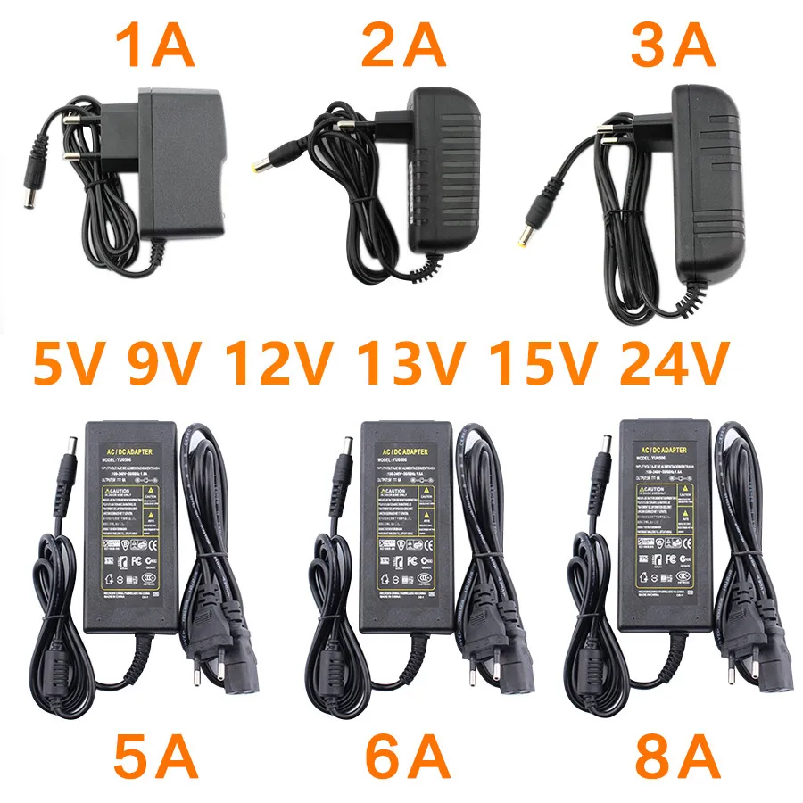 12V DC Power Supply 12V 5V 6V 8V 9V 10V 13V 14V 15V 24V 1A 2A 3A 5A 6A 8A Transformer AC 220V TO 12V AC Power Adapter LED Driver