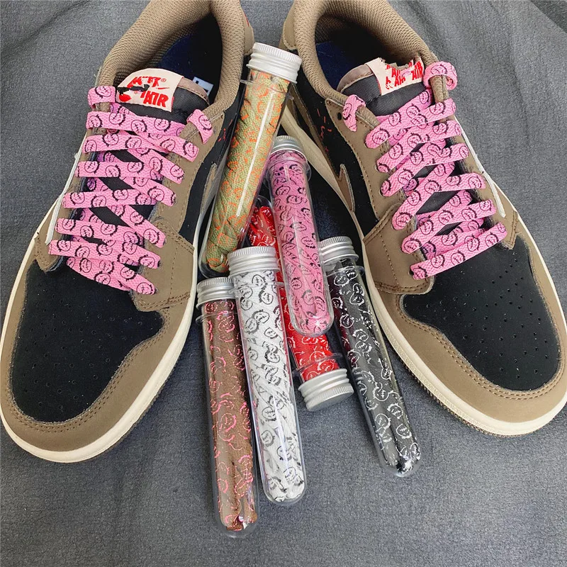 1 Pair Grimace pattern Flat Shoelaces Women Men High-top Canvas Sneakers Shoe laces Shoe Strings